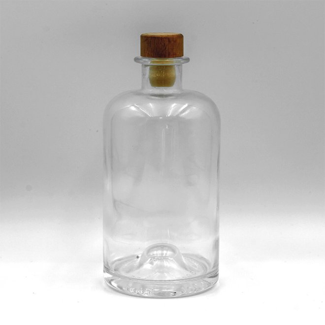 Botella de licor de copa de vino redonda de 750 ml