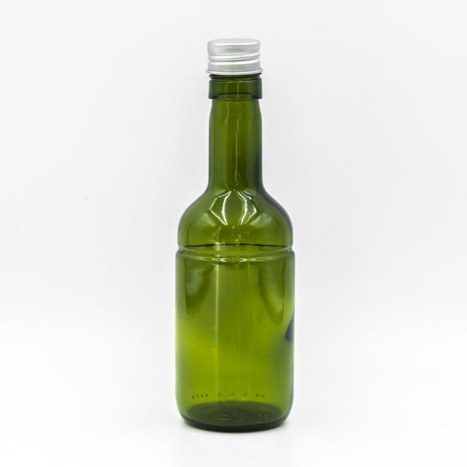 Botella De Vidrio Verde Oscuro De Aceite De Oliva
