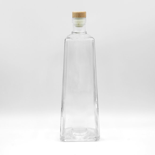 Botella de vidrio de licores de alcohol de whisky de 700 ml con tapa