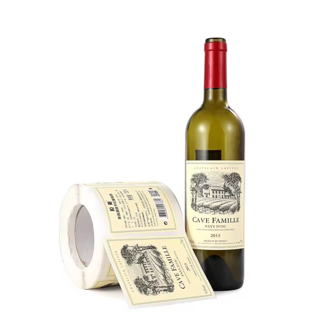 Envasado personalizado Etiqueta de botella de vino para beber