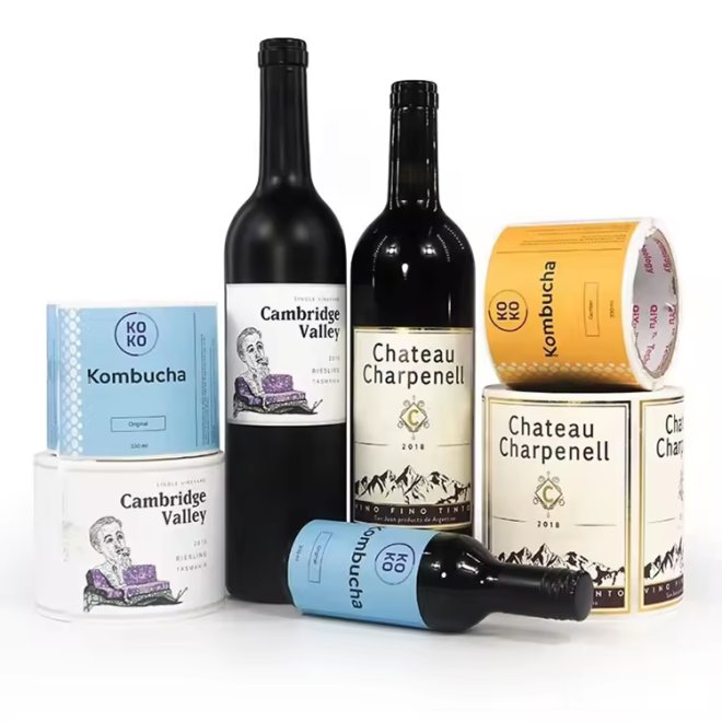 Etiqueta personalizada en relieve para botellas de vino