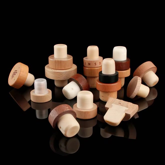 Tapón de corcho sintético de 19,5 mm para botella de vino