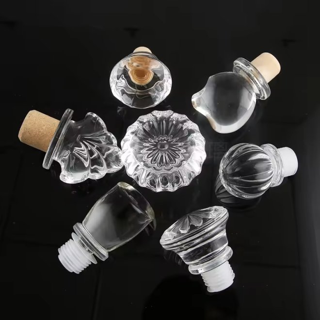 Tapón de cristal personalizado para botella de licor