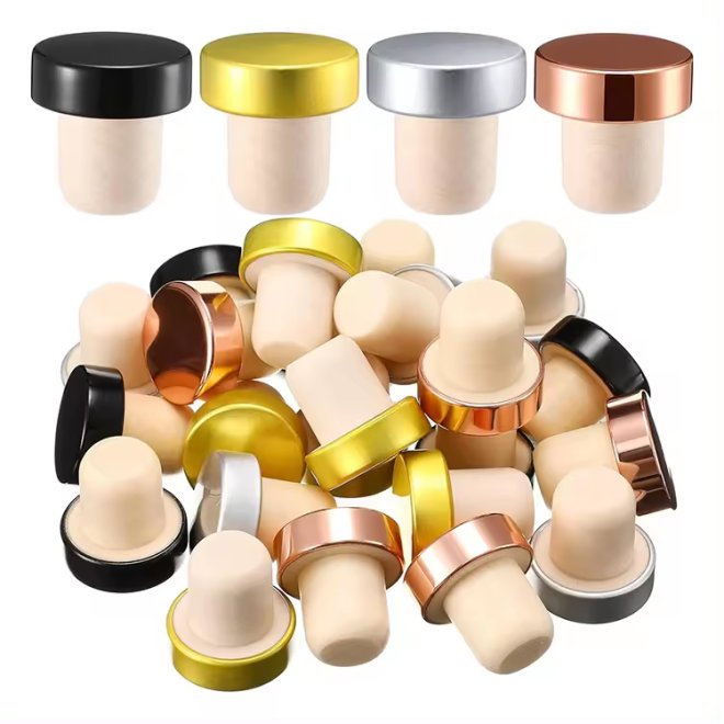 Tapones personalizados de colores para botellas de vino y licor Tapa Corcho