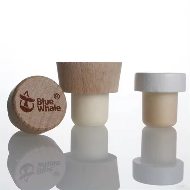 Botella de vino de lujo Corcho de polímero sintético de madera