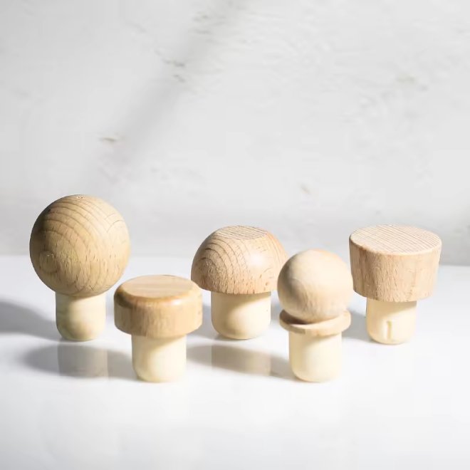 Tapón de corcho de madera de polímero reutilizable para botellas de vino
