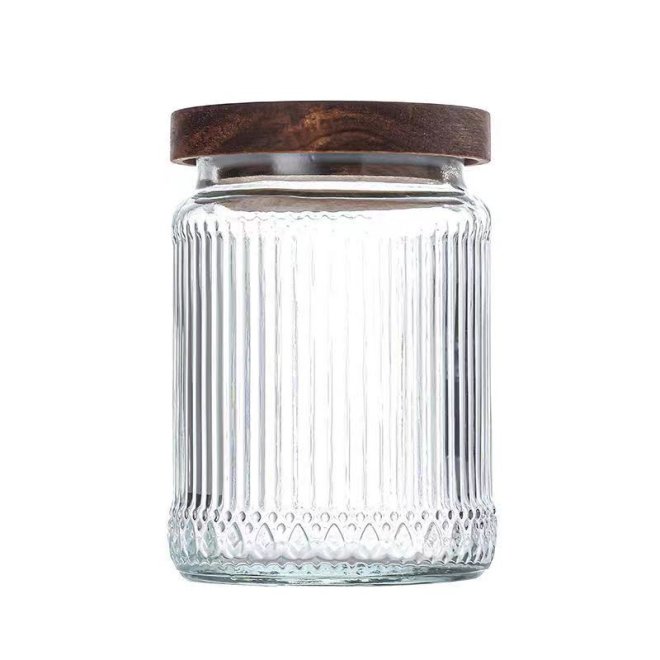 Recipientes para alimentos Tarros de cristal transparente gofrado