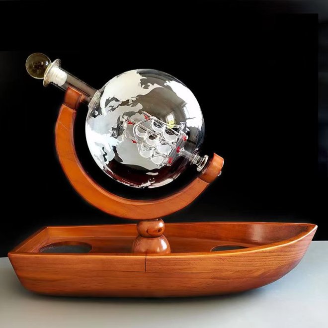 Tellurion Forma Vodka Whisky Ron Ginebra Botella de vidrio con corcho