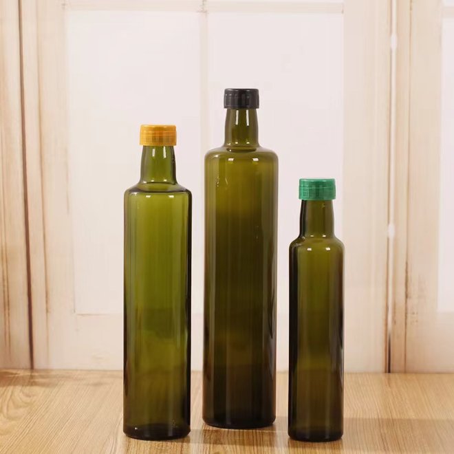 Envasado Original Aceite de Oliva Verde Botella de vidrio