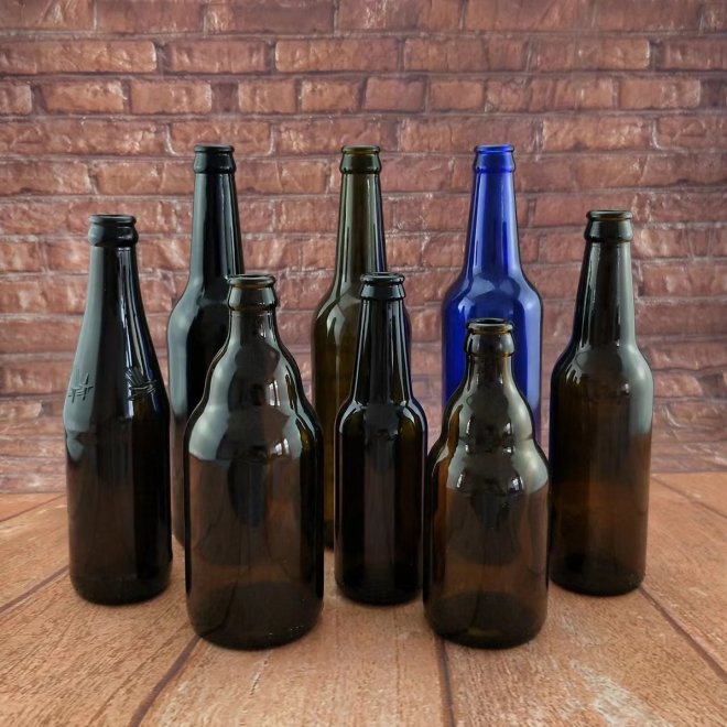 Botella de Cerveza de Cristal Transparente 330ml 500ml Tamaño Pequeño