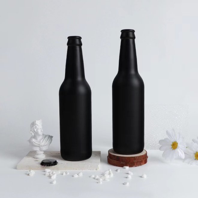 Botella de Cristal Transparente 330ml Cerveza Negra