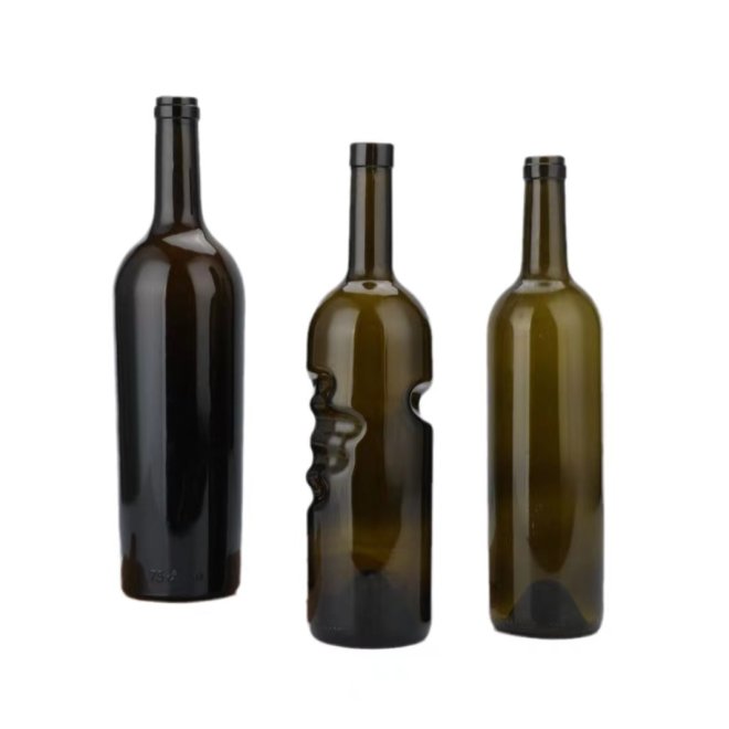 Licor Ámbar Verde Botella Grande de Vidrio para Vino Tinto