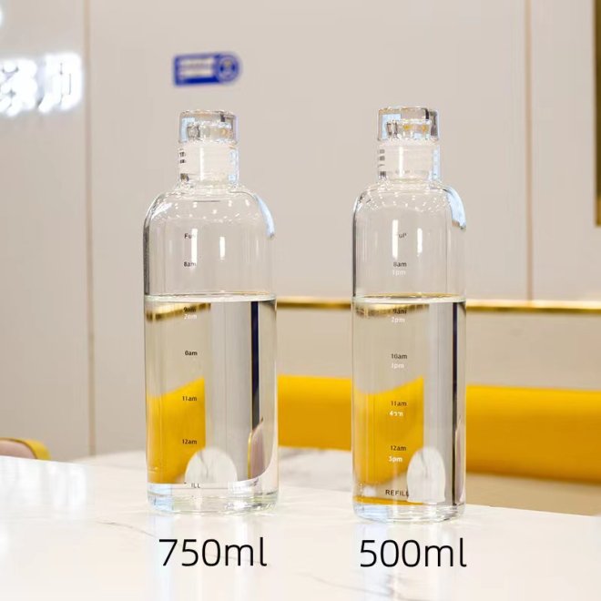 Botellas de vidrio pequeñas reutilizables para beber