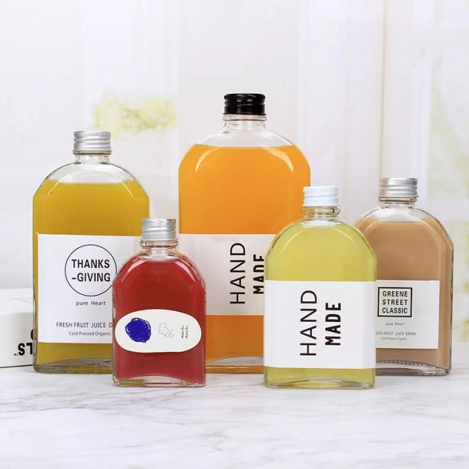 Sello Leche Zumo Botella Vidrio Con Pajita