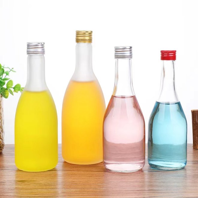 Leche Fruta Almacenamiento Jugo Botella De Vidrio Con Logotipo