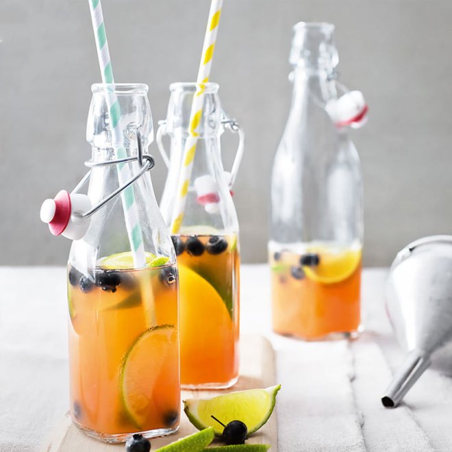  Botellas De Vidrio Con Corcho Para Zumo