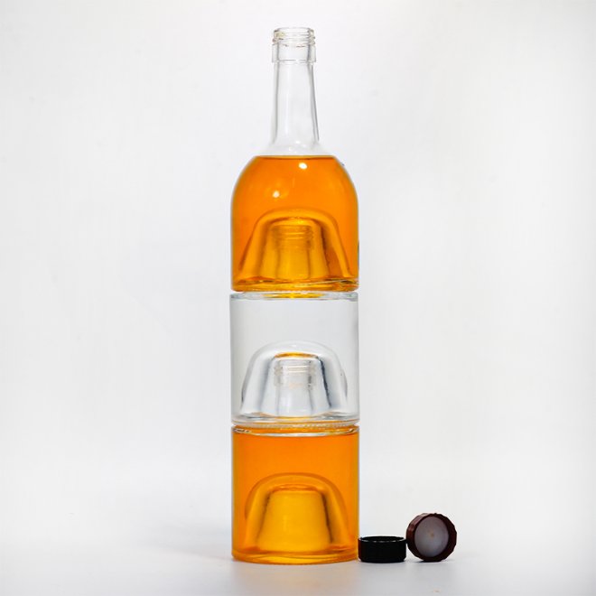 Botellas de Vidrio de 500ml para Brandy Whisky Vodka Corcho