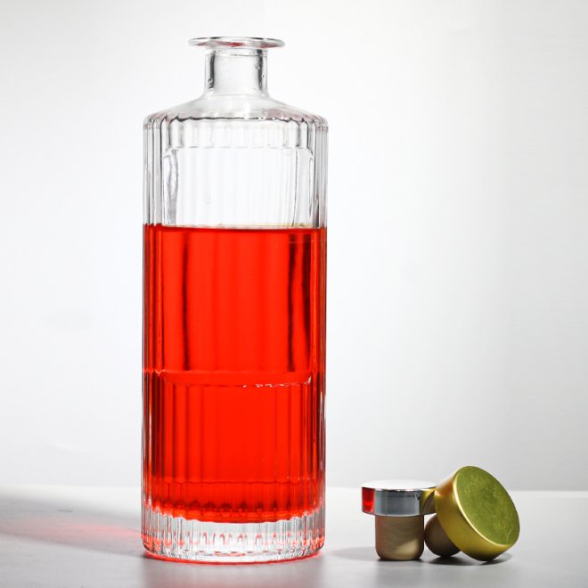 Botella de cristal vacía de 750 ml Whisky Vino Transparente Flint