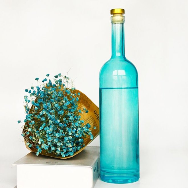 Botella de vidrio de vodka Ultra Flint con corcho