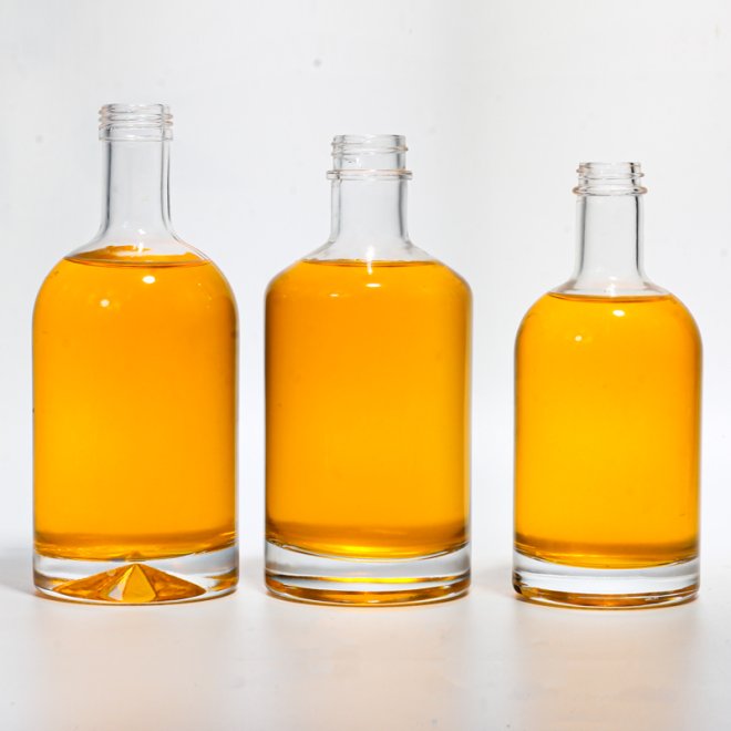 Transparente 375ml 500ml 700ml Vacio Vino Alcohol Vodka Botella de Vidrio