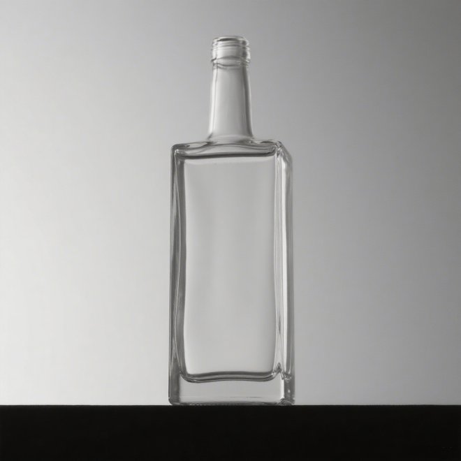 500ml 750ml Botella de Vidrio para Vodka de Forma Cuadrada