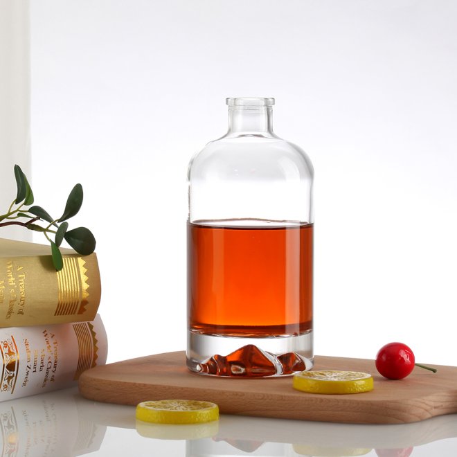 Botellas de vidrio vacías de licor de lujo Super Flint para whisky y tequila con tapones