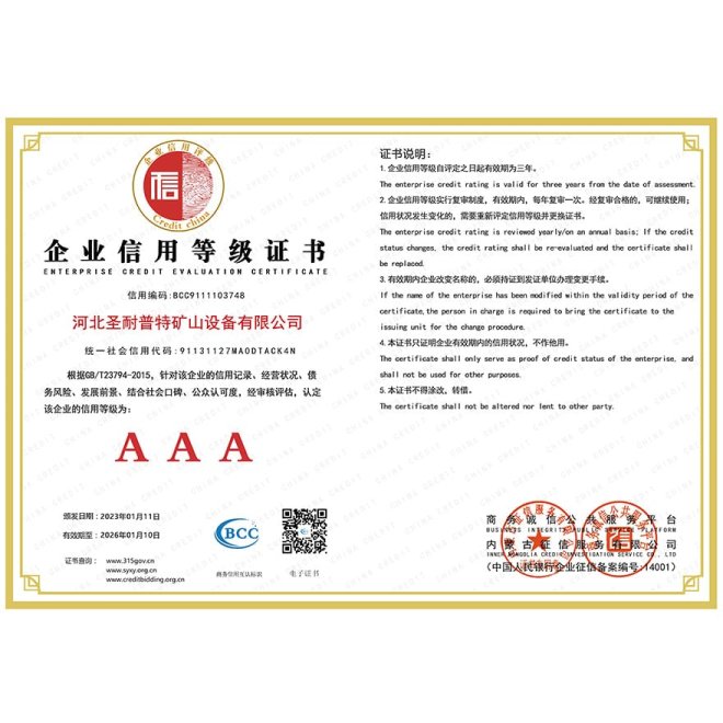 People's Bank of China Enterprise Credit Rating Certificate