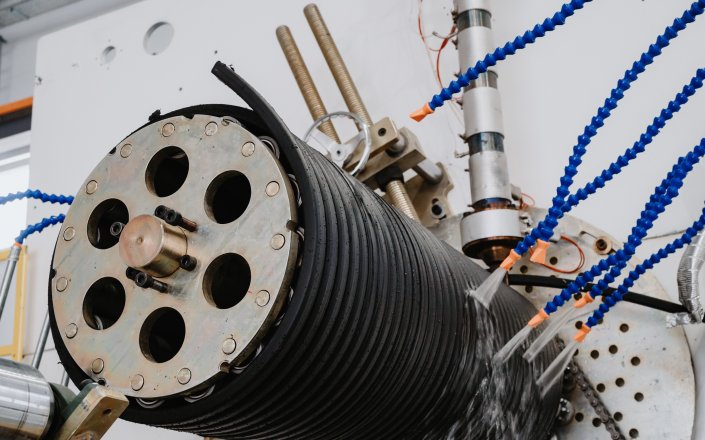 HDPE large diameter hollow wall winding pipe production line