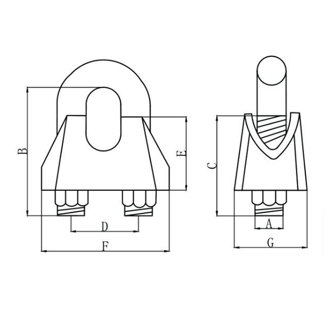 MALLEABLE WIRE ROPE CLIP TYPE B