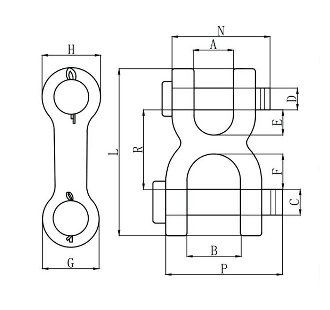 X TYPE CLEVIS DOUBLE LINKS S-247