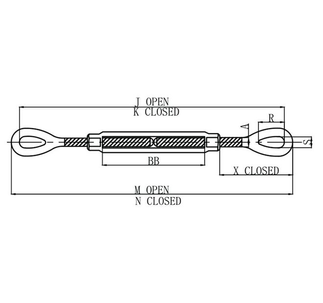US TYPE TURNBUCKLE WITH EYE & EYE