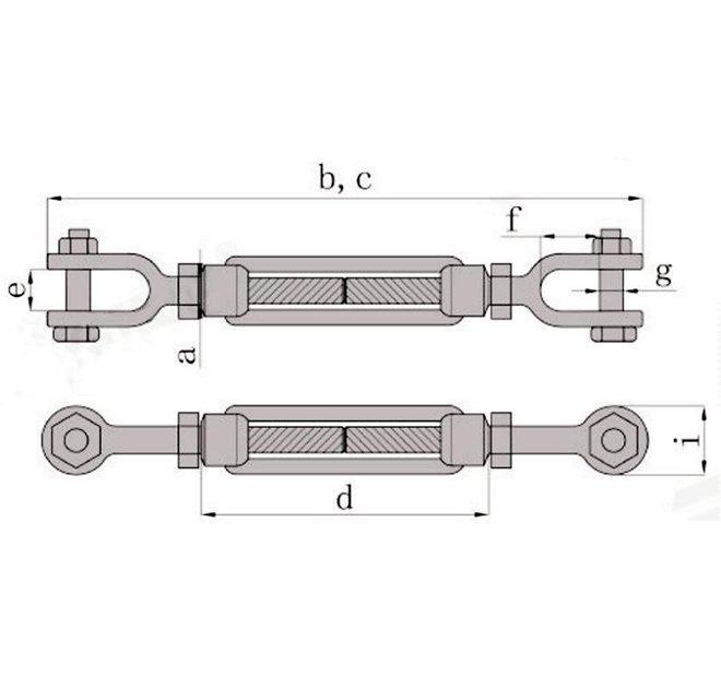 DIN1480 TURNBUCKLE WITH JAW & JAW