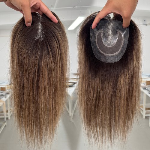 6*6 Mono and PU Human Hair Topper