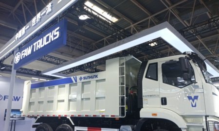 The maximum total mass of 60 tons Let`s see the dump truck FAW exported to Africa